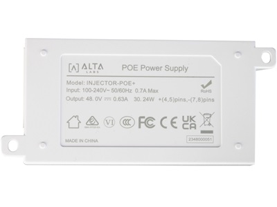 Alta Labs, 802.3at POE Injector, 110 - 220v AC Input, EU Power Cord