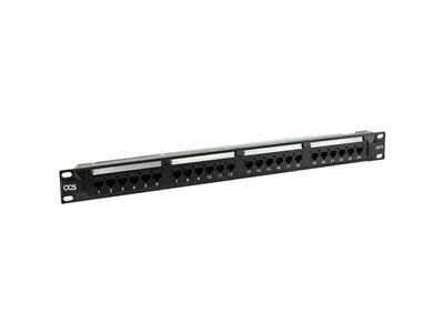 CCS 1U 19" Cat.6 UTP patch panel, betűzős, 24port, PoE++