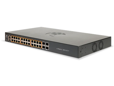 Cambium Networks, cnMatrix EX1028-P, Intelligent Ethernet PoE+ Switch, 24 1Gbps and 4 1Gbps SFP fiber ports - no power c