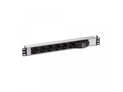 FORMRACK PDU 1U 19" megszakítóval, 6 aljzat (Schuko)
