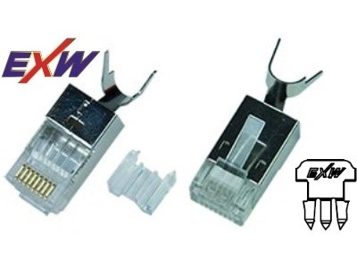 FTP Cat.6A RJ45 Falkábel csatlakozó 1,5mm ér keresztmetszetig, akár Cat7 kültéri kábelre is krimpelhető