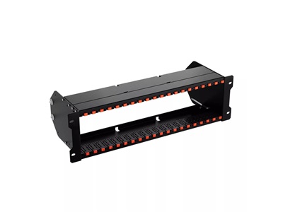 FibrainDATA HD 19" 3U hibrid patch panel keret, max. 20db modulnak, árnyékolatlan (üres)