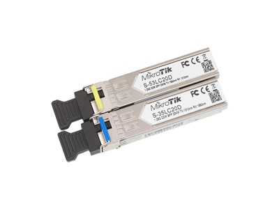 MikroTik, 1.25G SM, 20km, T1550nm/R1310nm, LC, DDM, BiDi (S-53LC20D) Csak a párjával rendelhető!