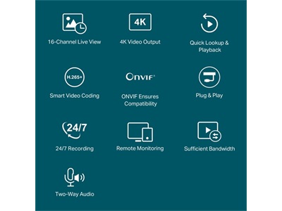 TP-Link, VIGI 16 Channel Network Video Recorder
