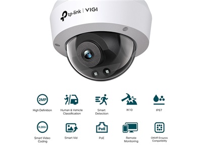 TP-Link, VIGI 2MP IR Dome Network Camera (4MM)