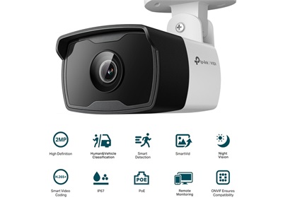 TP-Link, VIGI 2MP Outdoor IR Bullet Network Camera (6MM)